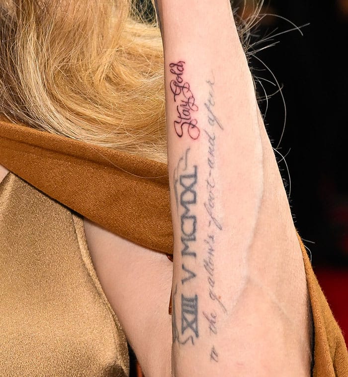 Their tattoos read “Stay Gold,” a nod to one of the songs from the musical