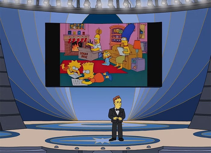 The confusing episode featured the cartoon version of Conan O’Brien hosting an Oscars-like send-off 