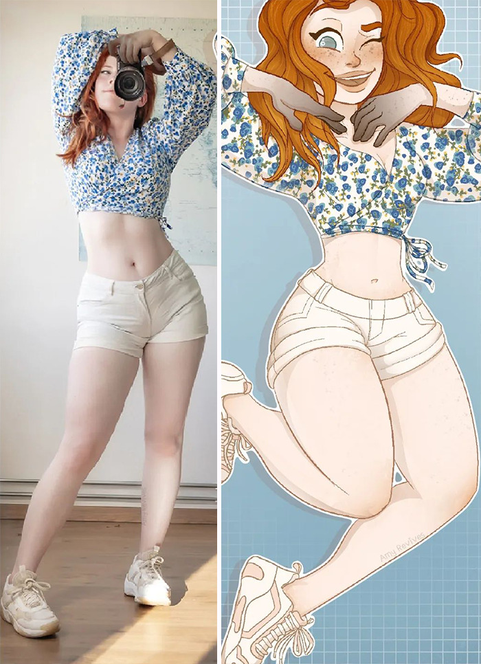 From Selfie To Cartoon: 18 Recreations By This Artist