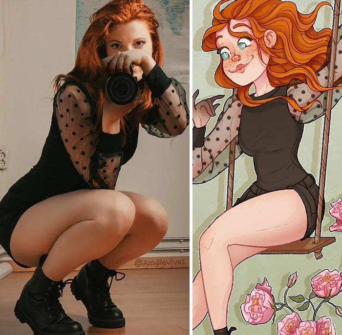 From Selfie To Cartoon: 18 Recreations By This Artist