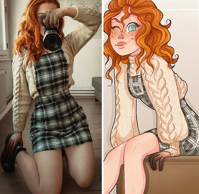 From Selfie To Cartoon: 18 Recreations By This Artist