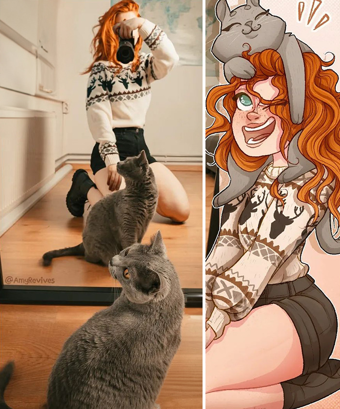 From Selfie To Cartoon: 18 Recreations By This Artist