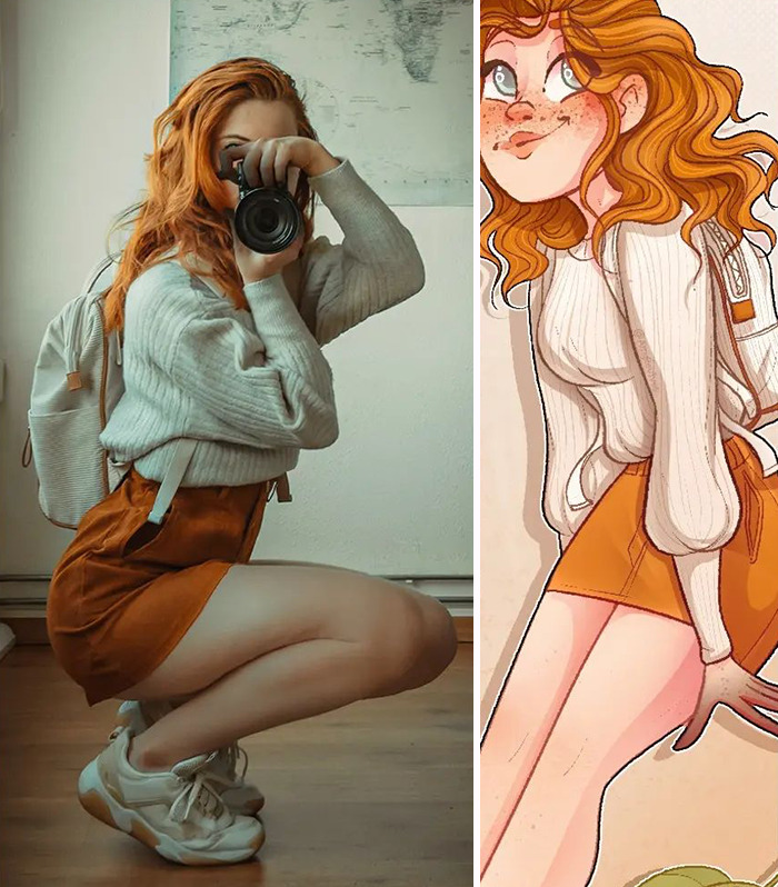 From Selfie To Cartoon: 18 Recreations By This Artist