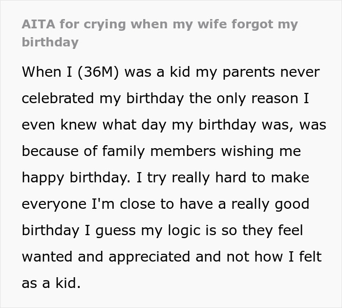 A man felt devastated after his wife yelled at him while he was having a panic attack just as his birthday ended
