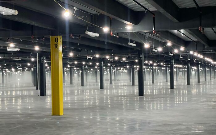 I Am Currently Working Construction At A New Amazon Fulfillment Center (650,000 Square Feet). This Is The Fourth Of Five Floor. That Is Fog In The Background